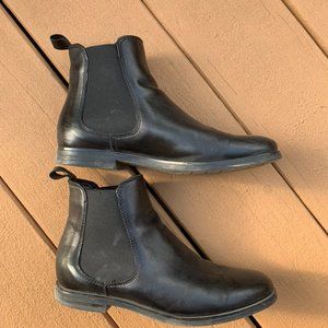 Black leather chelsea boots, size 37